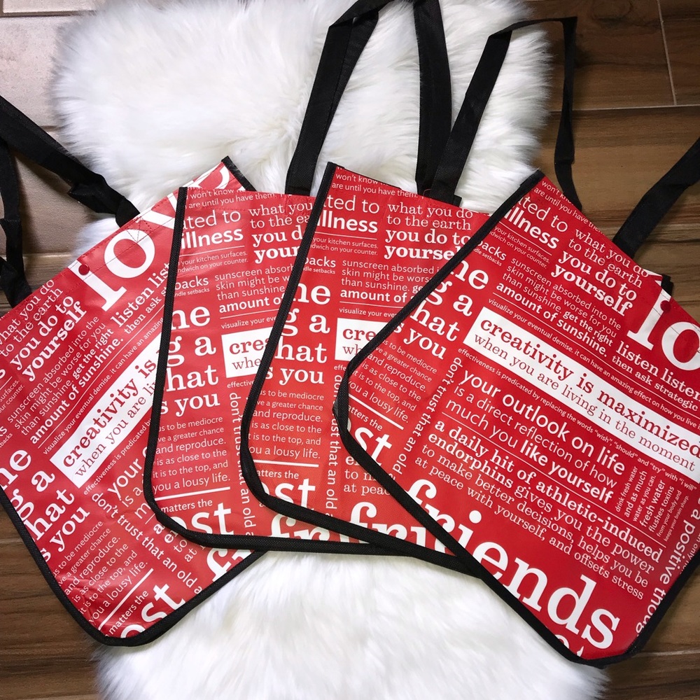 Lululemon reusable shopping totes handbags Red new - Picture 7 of 7